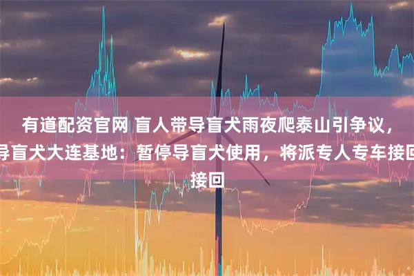 有道配资官网 盲人带导盲犬雨夜爬泰山引争议，导盲犬大连基地：暂停导盲犬使用，将派专人专车接回