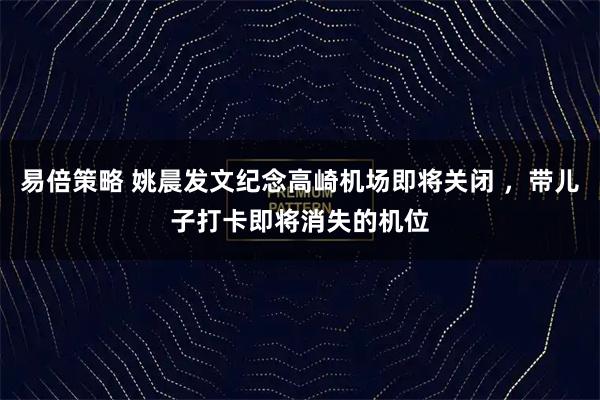 易倍策略 姚晨发文纪念高崎机场即将关闭 ，带儿子打卡即将消失的机位